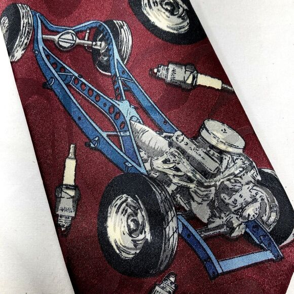 Home Improvement TV Tie Car Frame Mechanic Spark Plug Tire Racing Engine Red USA - Picture 5 of 10